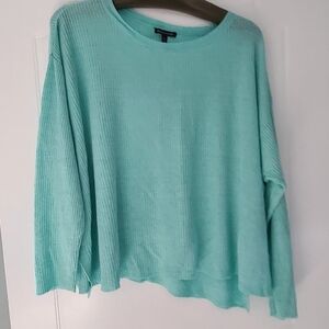 Eileen Fisher Green Crew Neck Long Sleeve Top